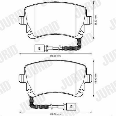 JURID VW Тормозные колодки задн.с датчиками! Audi A4/A6/A8  04-T5