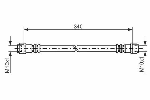 Шланг тормозной (задний) MB A-class (W168) 97-04 (L=340mm)