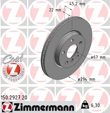 Диск тормозной (передний) BMW 2 (F45/F46)/X1 (F48) 14-(294x22)