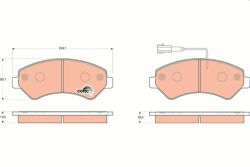 Гальмівні колодки пер. Jumper/Ducato/Boxer 06- (1.7t) Гальмівні колодки пер. Jumper/Ducato/Boxer 06- (1.7t)