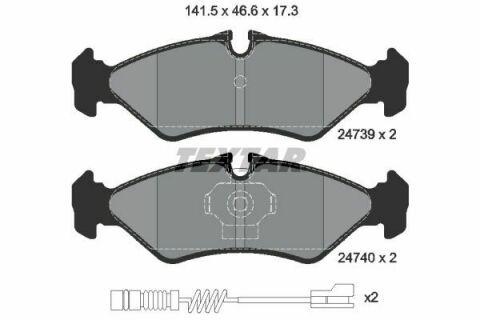 Колодки гальмівні (задні) MB Sprinter 208-316 96- (Teves) (мала) Q+ (з датчиками)