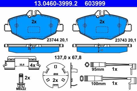 Колодки гальмівні (передні) MB E-class (W211) 02-09 (Bosch) (з датчиками)