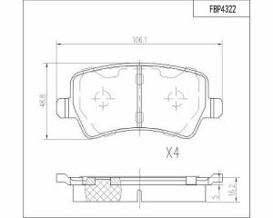 Комплект тормозных колодок, дисковый тормоз