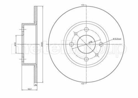 Диск тормозной (задний) Alfa Romeo 164 87-98/Fiat Bravo/Stilo 01-14 (251x10)