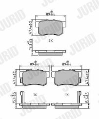 Тормозные колодки задние Honda Accord 2003–, CR-V II, Stream 2001– Тормозные колодки задние Honda Accord 2003–, CR-V II, Stream 2001–