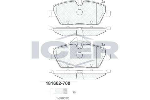 Колодки гальмівні (передні) BMW 1 (E81/E82/E87/E88) 04-13/2 (F45) 14-18