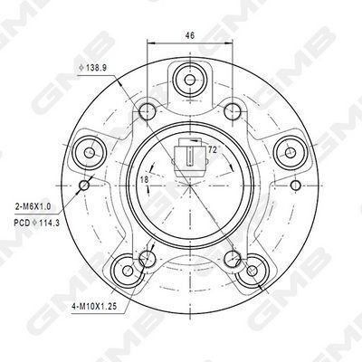 Підшипник задн. ступиці з abs ix20, kia soul, venga 09