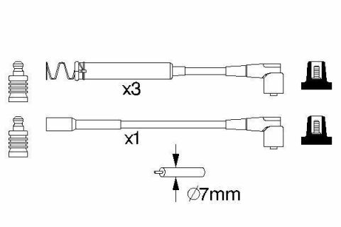 Дріт запалювання Astra F, Vectra A 1.4I 1.6I OPEL