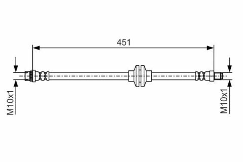 Шланг тормозной (передний) Renault Duster/Logan 10- (451mm)