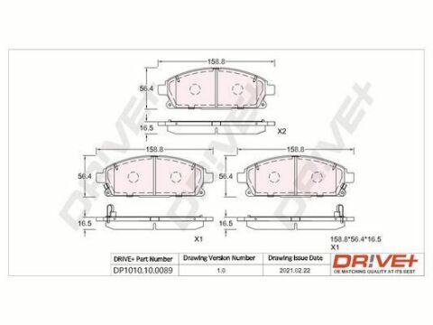 DP1010.10.0089 Drive+ - Гальмівні колодки до дисків