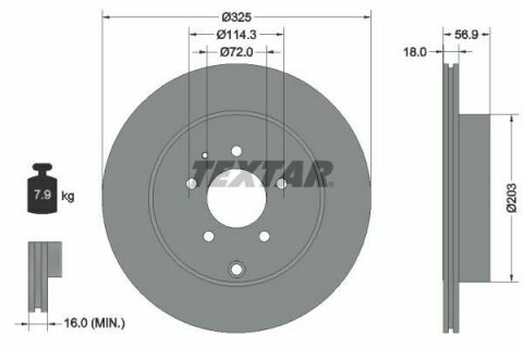 Диск тормозной (задний) Mazda CX-7 09-/CX-9 06- (325x18) PRO