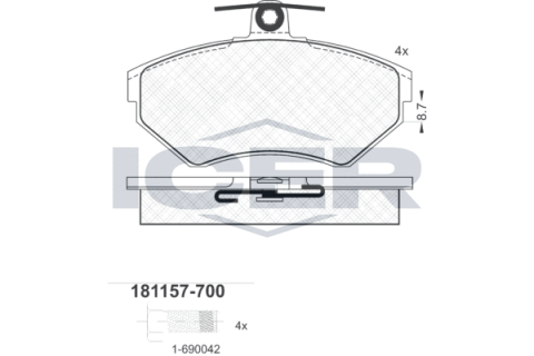 Колодки гальмівні (передні) Audi A4 94-01/VW Passat B5 96-00