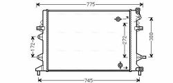 Радіатор охолодження двигуна. BEETLE 1.4, 2.0 14-, JETTA IV 1.4, 2.0 14- VW