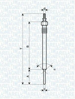 MAGNETI MARELLI Свеча накала KIA SORENTO 2.5 CRDI HYUNDAI H-1 [062900066304]