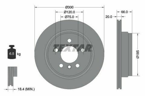 Диск гальмівний (задній) BMW 3 (F30/F31)/ 4 (F32/F36) 11- (300x20) PRO