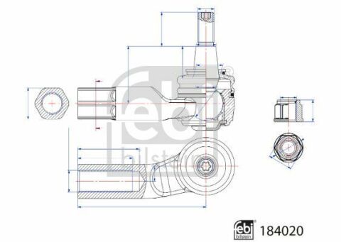 Наконечник тяги рульової (R) VW Caddy V/Skoda Octavia IV 20- 