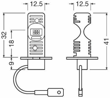 Автолампа LED 12V 8W 6500K PK22S H3 к-кт 2шт