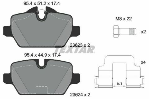 Колодки гальмівні (задні) BMW 3 (E90/E92) 00-13/1 (E81/82/87) 03-13 (TRW) Q+