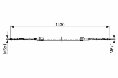 Трос ручника (центральный) VW T5/T6 03- (L=1430/517mm)