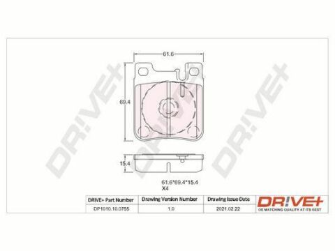 DP1010.10.0755 Drive+ - Гальмівні колодки до дисків