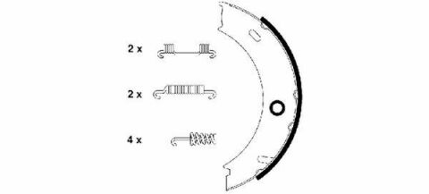 Колодки ручника MB Sprinter 408-416 96-06 (170x40) (з пружинками) Колодки ручника MB Sprinter 408-416 96-06 (170x40) (з пружинками)