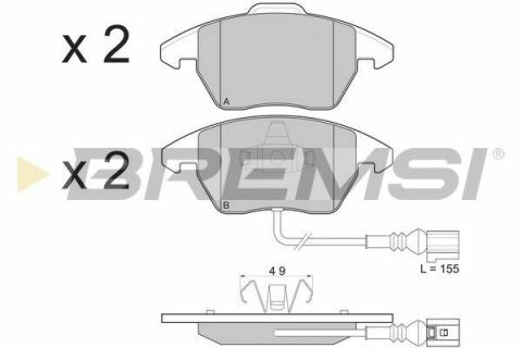 Тормозные колодки пер. A1/A3/Altea/Beetle/Caddy/Up (04-21)