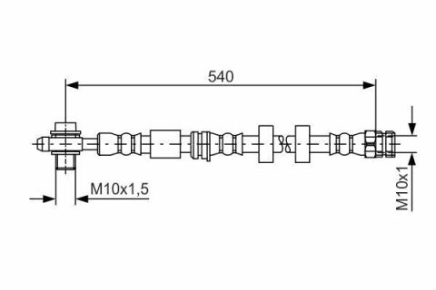 Шланг тормозной (передний) Audi A1/VW Polo 09- (L=540mm)