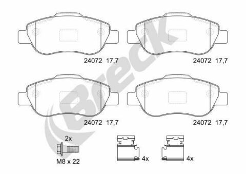 Колодки гальмівні (передні) Fiat Panda/Fiorino 1.2/1.3D 03- Колодки гальмівні (передні) Fiat Panda/Fiorino 1.2/1.3D 03-