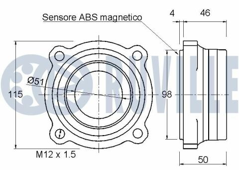 RUVILLE BMW Подшипник задн.ступицы (к-кт) с датчиком ABS X5 E70, X6 E71