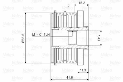 VALEO VOLVO Шкив генератора S40/V40 1.6/2.0 95-