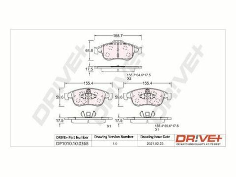 DP1010.10.0368 Drive+ - Гальмівні колодки до дисків