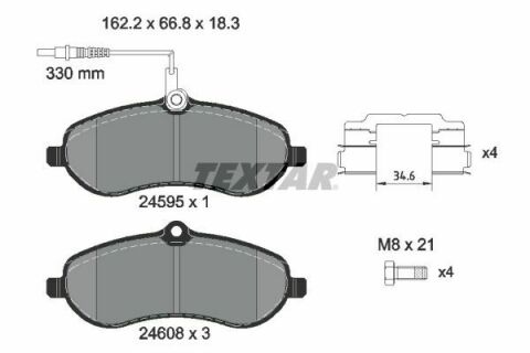 Колодки тормозные (передние) Fiat Scudo/Citroen Jumpy/Peugeot Expert 07- (Lucas) Q+ (с датчиком)