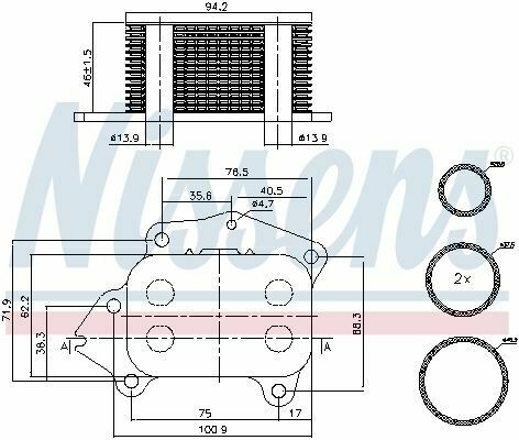 Радиатор охлаждения смазки FD B-MAX(12-)1.5 TDCi(+)[OE 1103L1]