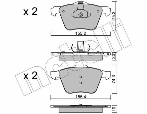 Колодки гальмівні (передні) Ford Galaxy/Mondeo IV/S-Max 07-15/Volvo S60/S80/V60/V70/XC70 06-