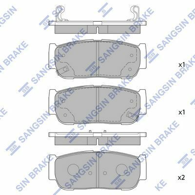 Колодки тормозные дисковые KIA Sorento BL 02-09; SSANGYONG Rexton 06-12, Kyron 05-11, Rexton 12-18, Rexton 01-06, Rodius 04-07, Rodius 07-13, Rodius 13-
