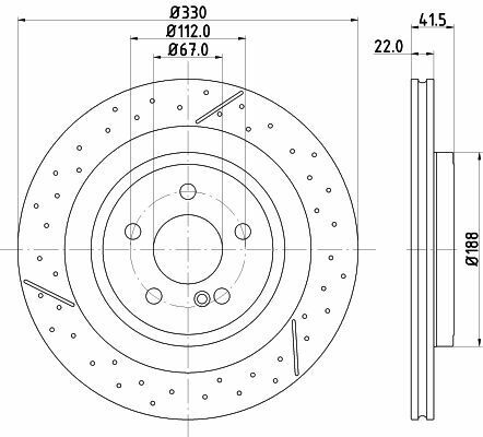 Тормозной диск W176, C117, X156, R172 DB HIGH CARBON