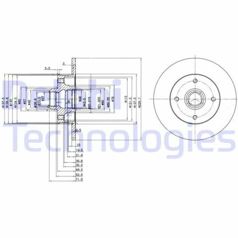 Диск тормозной (задний) (к-кт 2 шт) VW Golf/Passat 83-02 (226x10) (с покрытием) (полный)