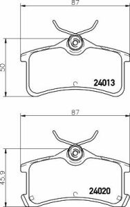 Тормозные колодки зад. Avensis/Corolla 97-03 1.4-2.0