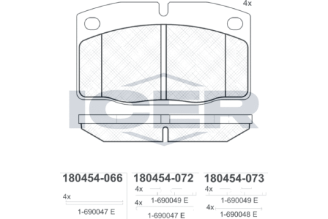 Колодки гальмівні (передні) Opel Ascona B/C 75-88/Corsa A/Omega A/Vectra A 83-95/Kadett D/E 79-93