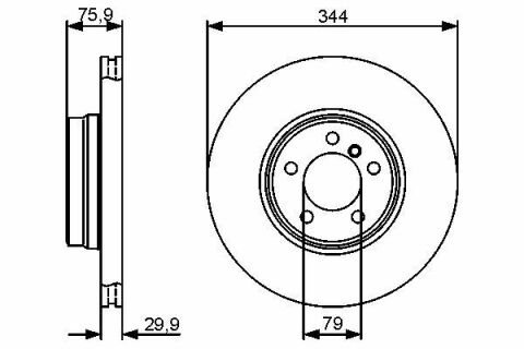 Диск тормозной (передний) Land Rover Range Rover III 02-12 (344x30)