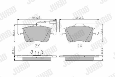 JURID FIAT Гальмівні колодки передні Alfa Romeo 159 05-