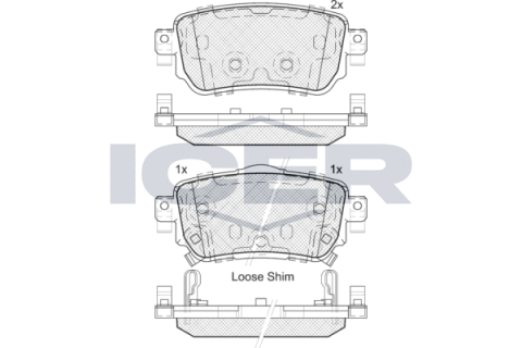 Колодки гальмівні (задні) Nissan Leaf 17-/Qashqai/X-trail 13-/Renault Kadjar 15-/Koleos 16-