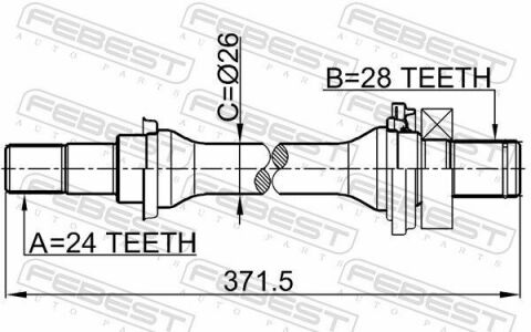 Полуось правая 24x372x28 MAZDA 323 98-