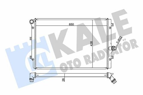 KALE VW Радиатор охлаждения Audi A3,Caddy III,IV,Golf,Passat,Touran,Skoda