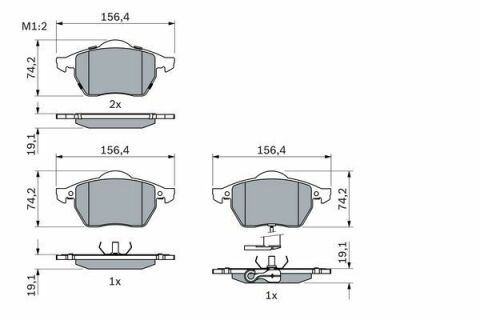 Колодки гальмівні (передні) Audi A3/TT/Seat Leon/Skoda Octavia/VW Golf 96-10/Polo 05-09 (+датчик)