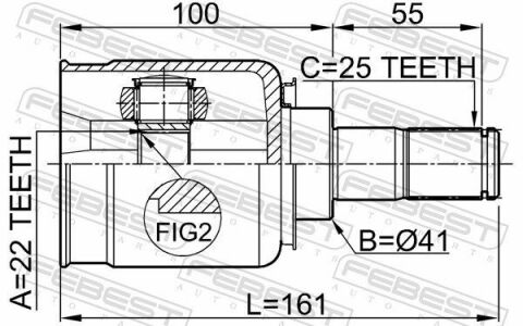 ШРКШ (ШРУС) внутрішній 22x41x25 KIA CEED 06-