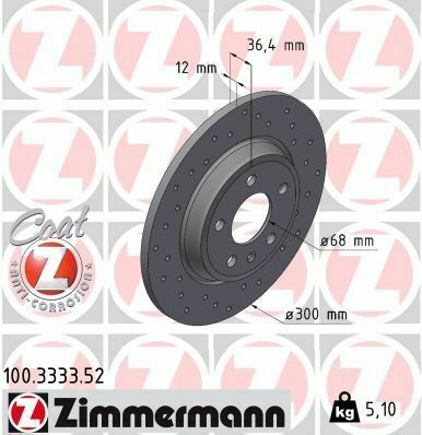 Диск тормозной (задний) Audi A4/A5/Q5 07-/A6/A7 11-(300x12) (с покрытием) (полный)