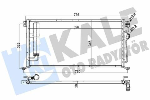 KALE MITSUBISHI Радиатор кондиционера Lancer VI,VII 98-08