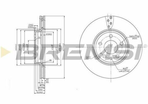 Тормозной диск перед. Audi A4/A5 07-(314x25) (замена на CD7663V)