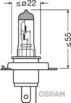 64193ULT-BLI ЛАМПА OSRAM H4 60/55 Вт 12 В P43T BLI ULTRALIFE